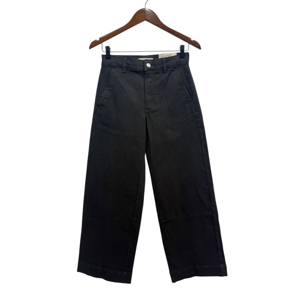 Everlane The Organic Cotton Twill Wide Leg Pants Black size 00 NWT - Picture 6 of 6